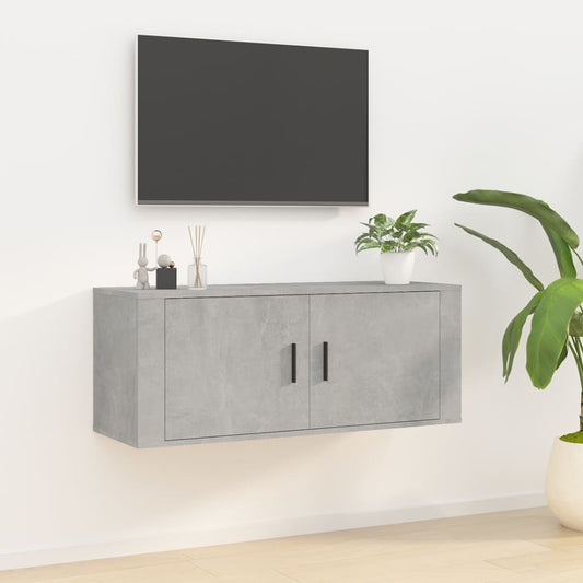 Seinäkiinnitettävä TV-taso betoninharmaa 100x34,5x40 cm - Sisustajankoti.fi