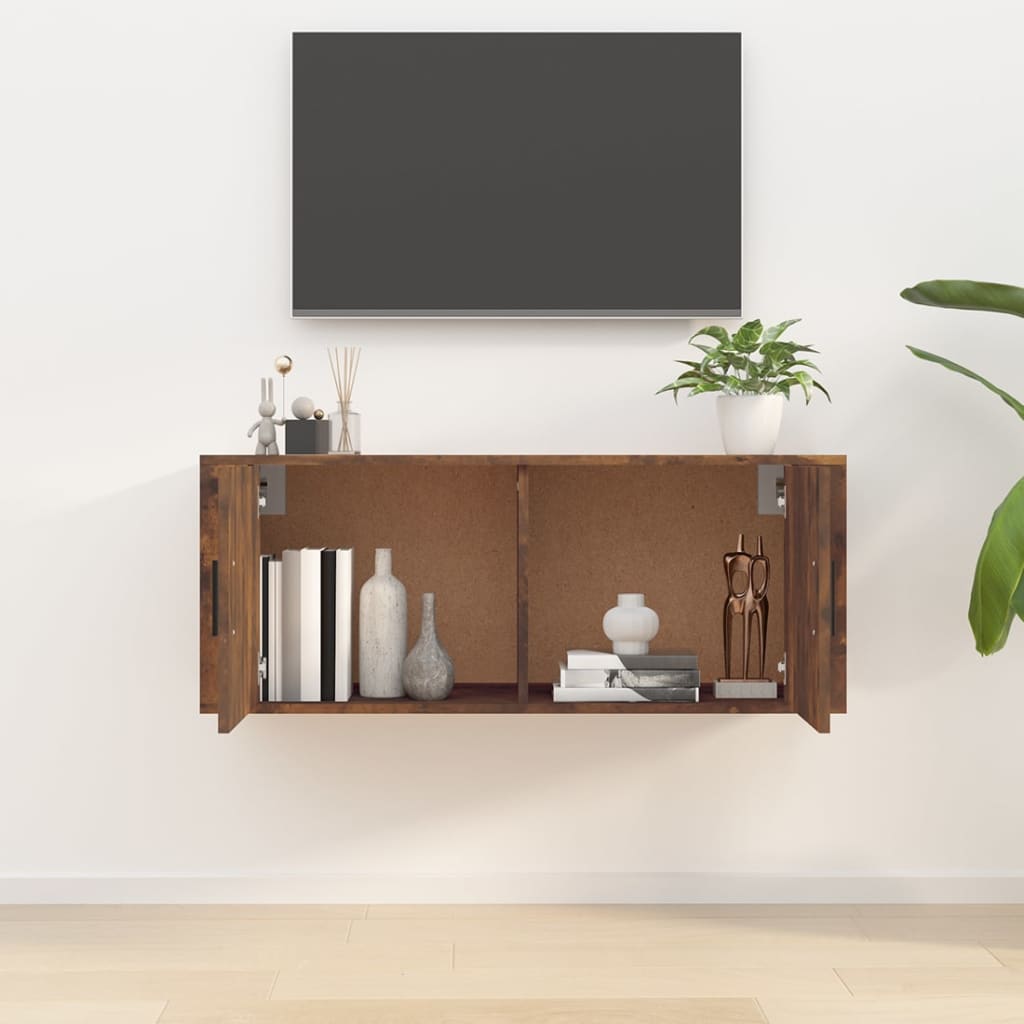 Seinäkiinnitettävä TV-taso savutammi 100x34,5x40 cm - Sisustajankoti.fi