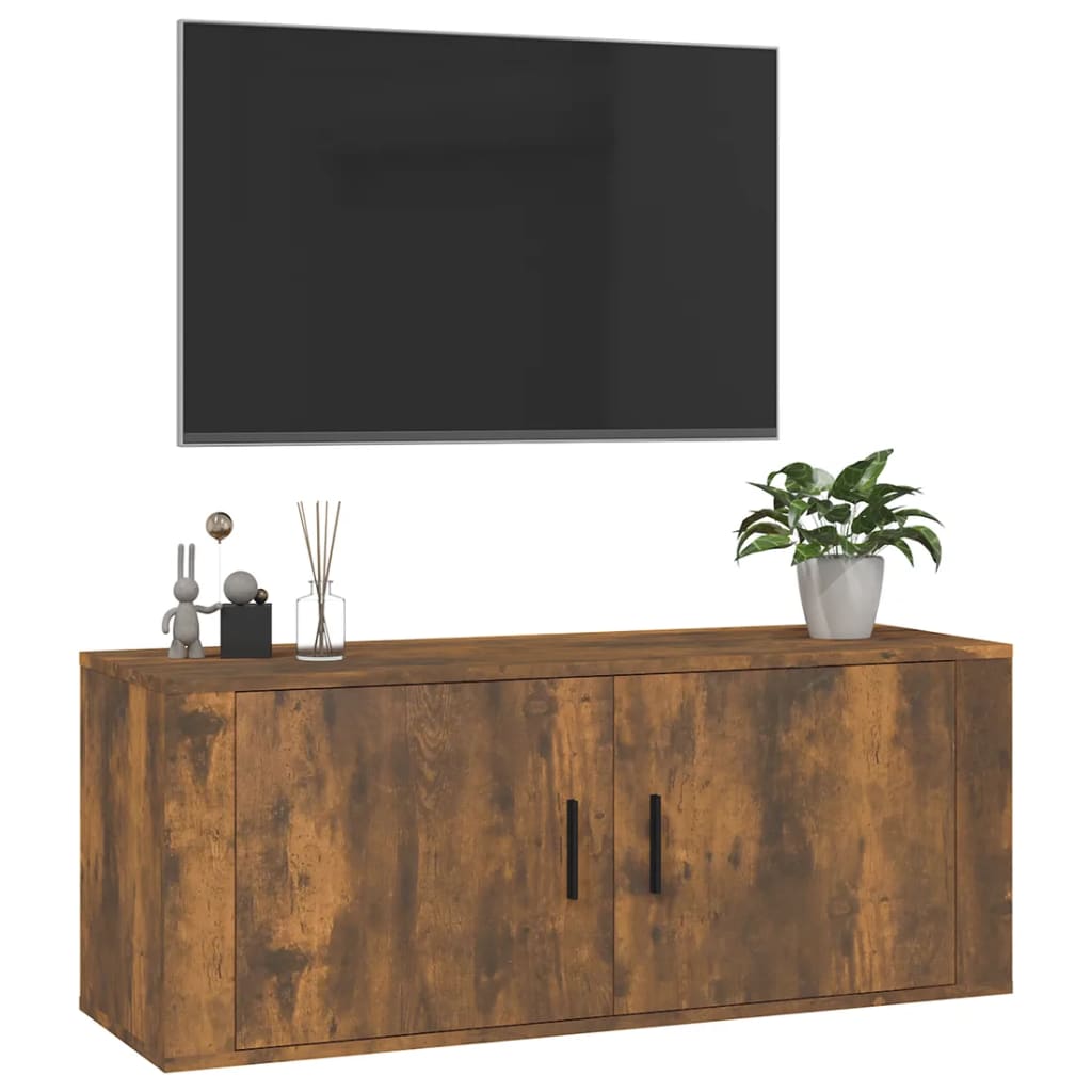 Seinäkiinnitettävä TV-taso savutammi 100x34,5x40 cm - Sisustajankoti.fi