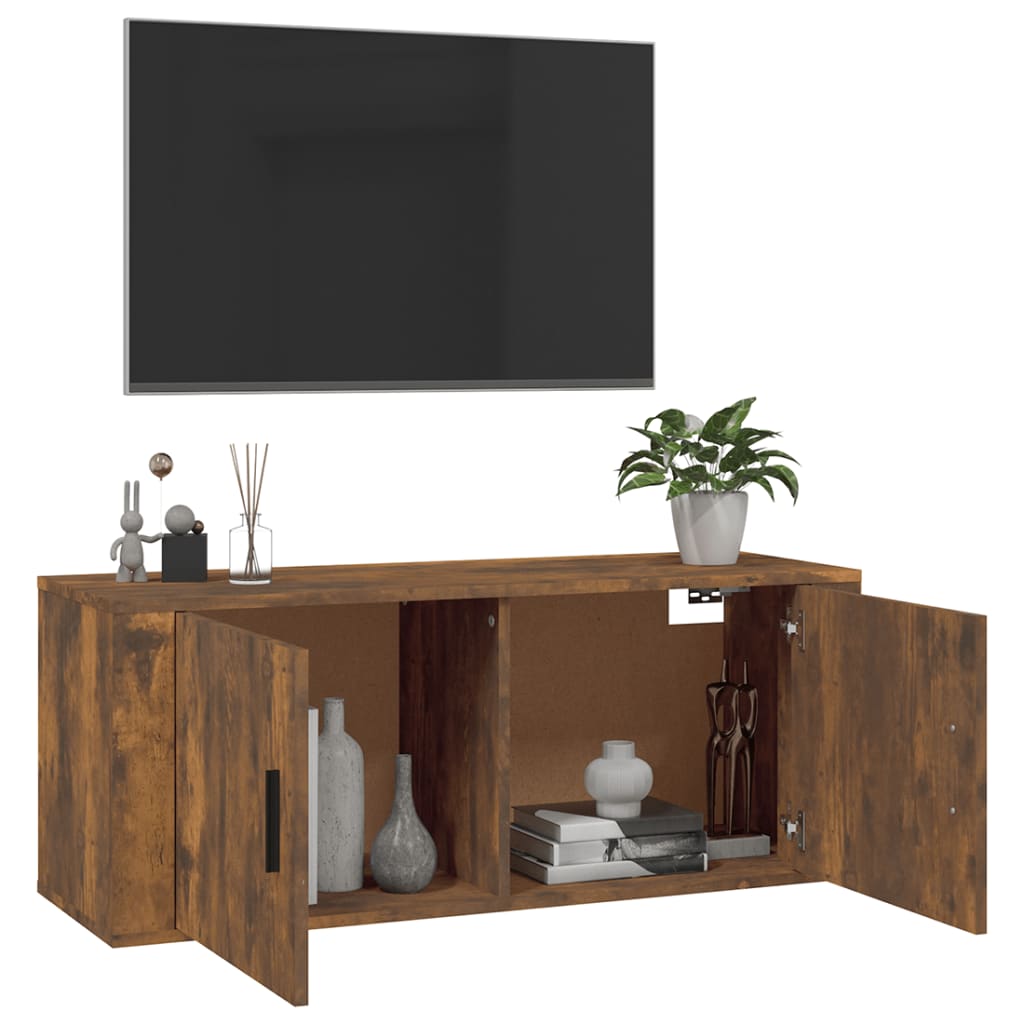 Seinäkiinnitettävä TV-taso savutammi 100x34,5x40 cm - Sisustajankoti.fi