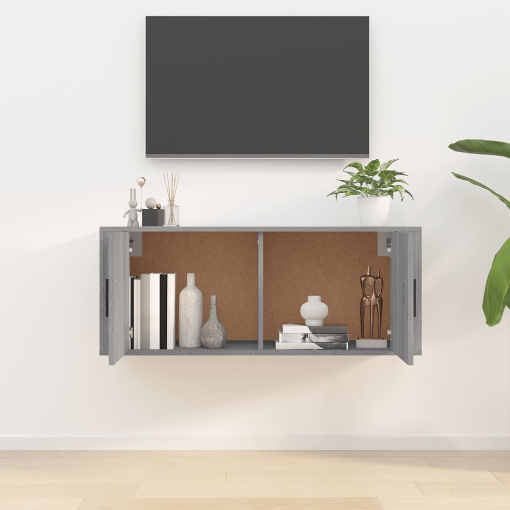 Seinäkiinnitettävä TV-taso Sonoma-tammi 100x34,5x40 cm - Sisustajankoti.fi