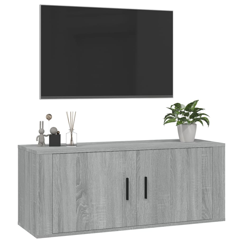 Seinäkiinnitettävä TV-taso Sonoma-tammi 100x34,5x40 cm - Sisustajankoti.fi