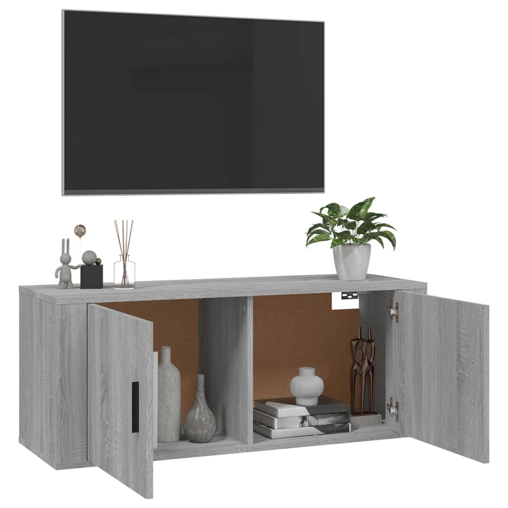 Seinäkiinnitettävä TV-taso Sonoma-tammi 100x34,5x40 cm - Sisustajankoti.fi