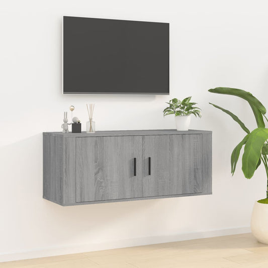 Seinäkiinnitettävä TV-taso Sonoma-tammi 100x34,5x40 cm - Sisustajankoti.fi
