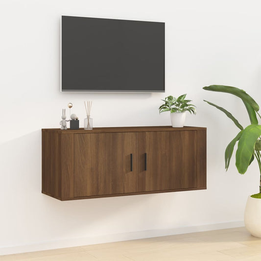 Seinäkiinnitettävä TV-taso ruskea tammi 100x34,5x40 cm - Sisustajankoti.fi