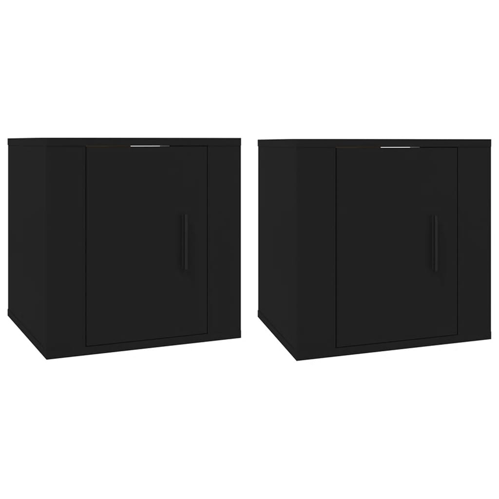 Seinäkiinnitettävät TV-tasot 2 kpl musta 40x34,5x40 cm - Sisustajankoti.fi