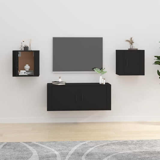 Seinäkiinnitettävät TV-tasot 2 kpl musta 40x34,5x40 cm - Sisustajankoti.fi