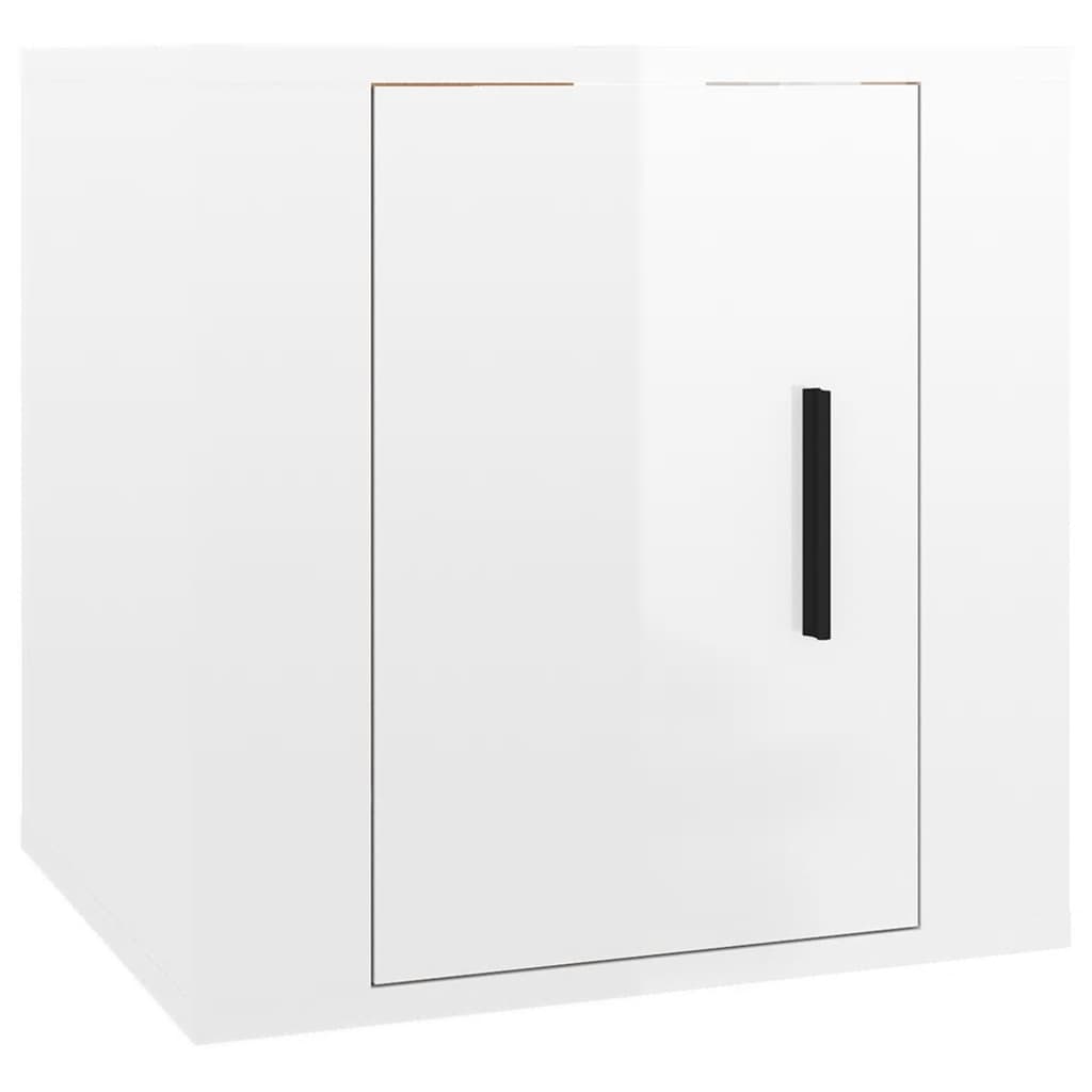 Seinäkiinnitettävät TV-tasot 2kpl kork.kiilto valk 40x34,5x40cm - Sisustajankoti.fi