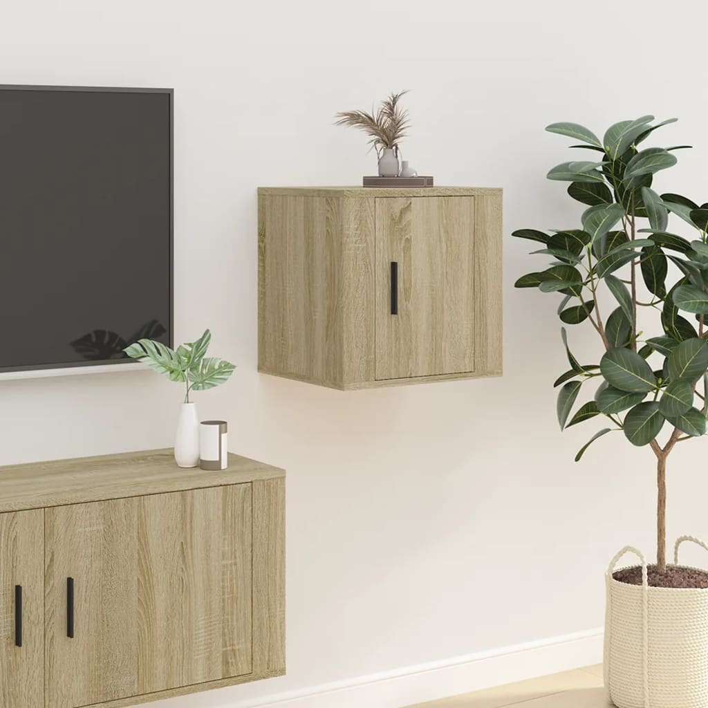 Seinäkiinnitettävät TV-tasot 2 kpl Sonoma-tammi 40x34,5x40 cm - Sisustajankoti.fi