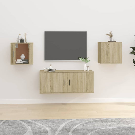 Seinäkiinnitettävät TV-tasot 2 kpl Sonoma-tammi 40x34,5x40 cm - Sisustajankoti.fi
