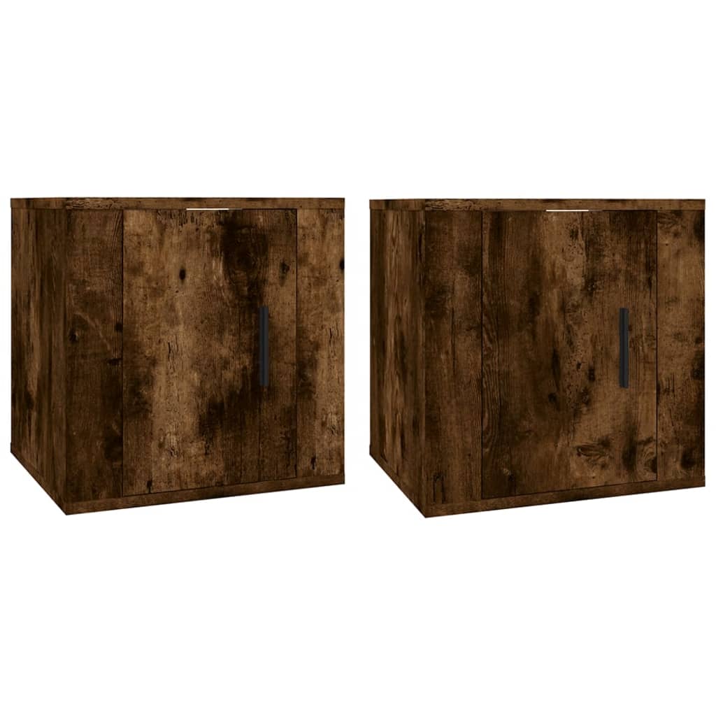 Seinäkiinnitettävät TV-tasot 2 kpl savutammi 40x34,5x40 cm - Sisustajankoti.fi