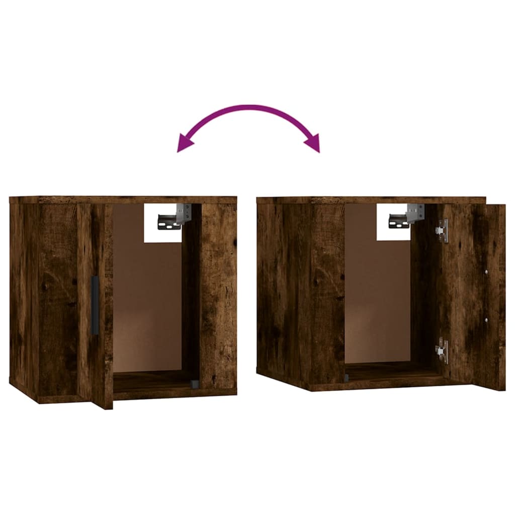 Seinäkiinnitettävät TV-tasot 2 kpl savutammi 40x34,5x40 cm - Sisustajankoti.fi
