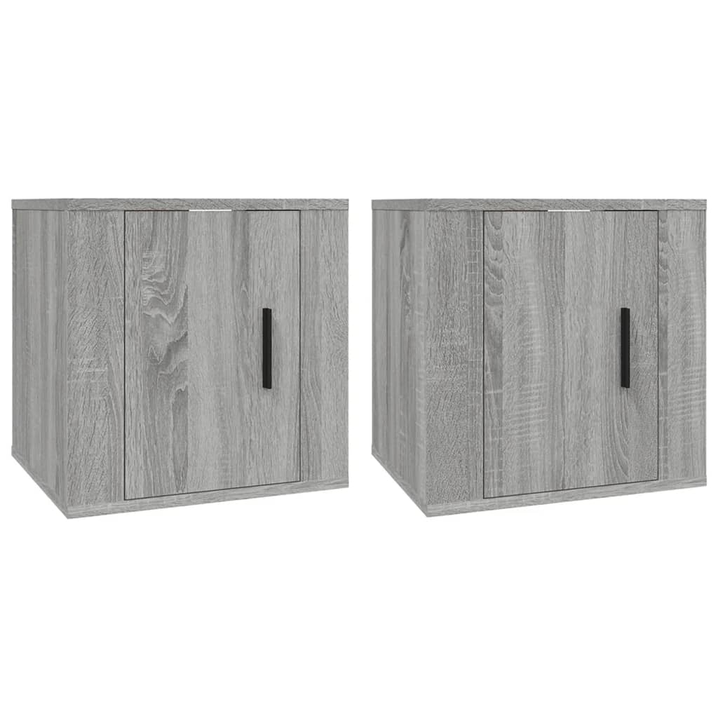 Seinäkiinnitettävät TV-tasot 2 kpl harmaa Sonoma 40x34,5x40 cm - Sisustajankoti.fi