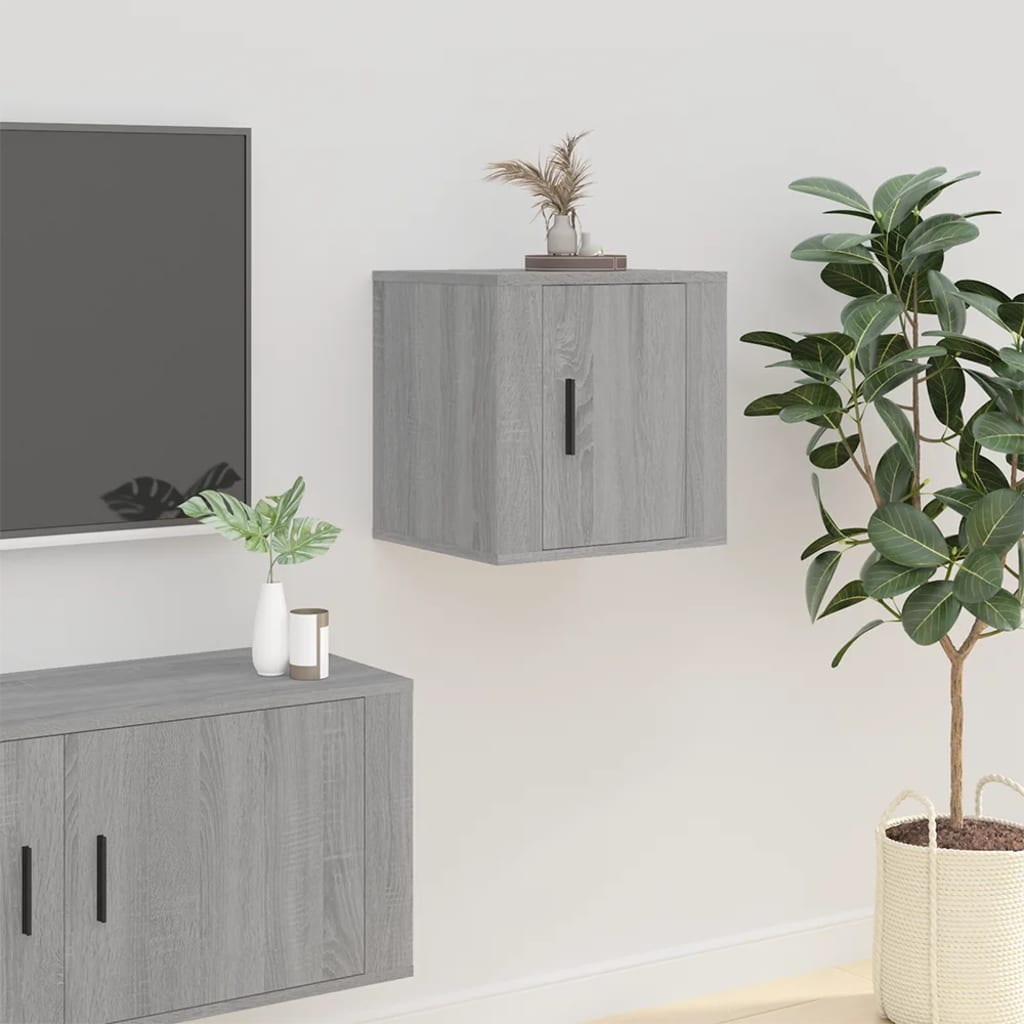 Seinäkiinnitettävät TV-tasot 2 kpl harmaa Sonoma 40x34,5x40 cm - Sisustajankoti.fi