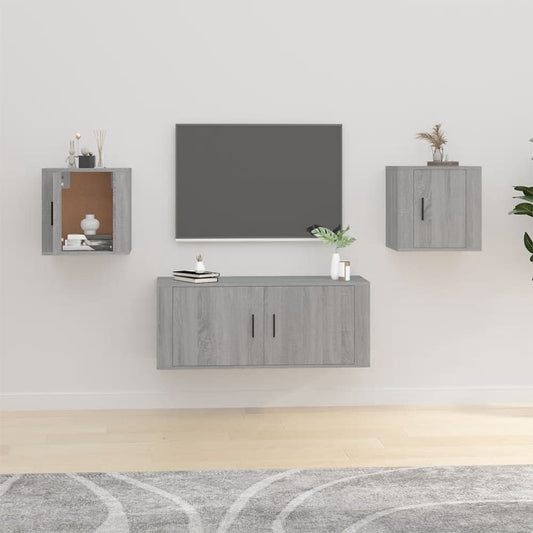 Seinäkiinnitettävät TV-tasot 2 kpl harmaa Sonoma 40x34,5x40 cm - Sisustajankoti.fi