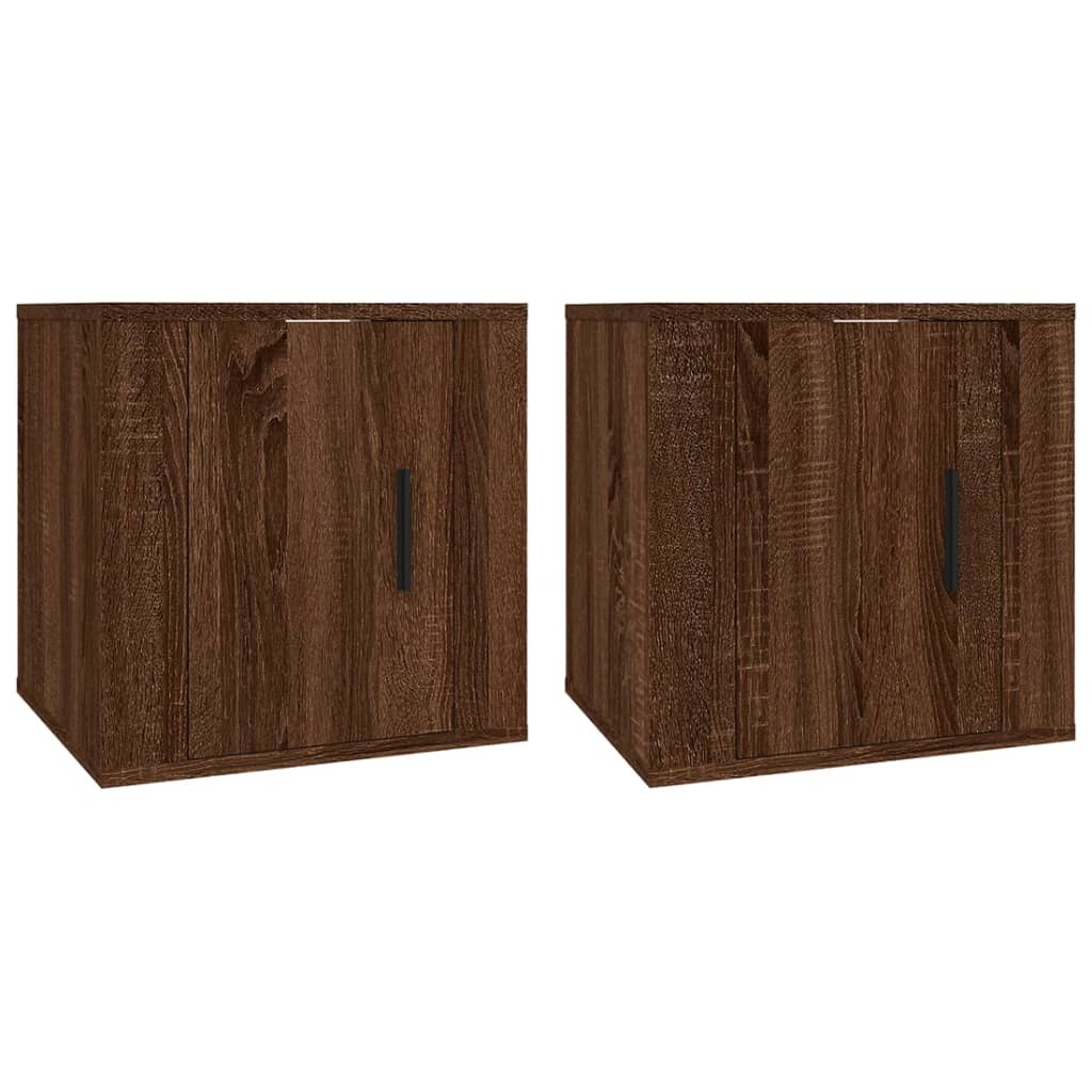 Seinäkiinnitettävät TV-tasot 2 kpl ruskea tammi 40x34,5x40 cm - Sisustajankoti.fi