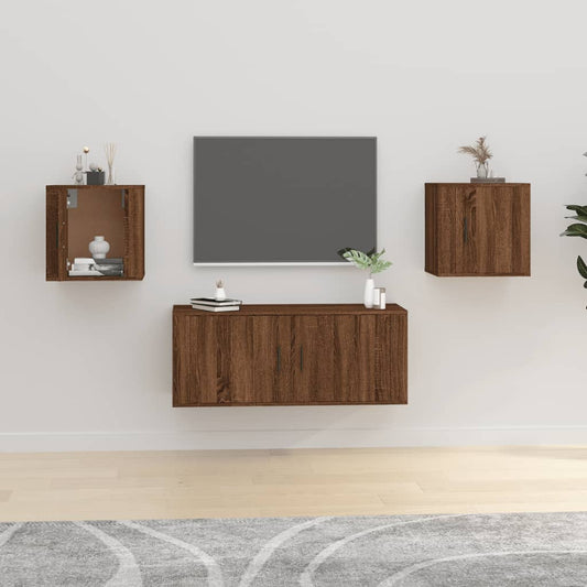 Seinäkiinnitettävät TV-tasot 2 kpl ruskea tammi 40x34,5x40 cm - Sisustajankoti.fi