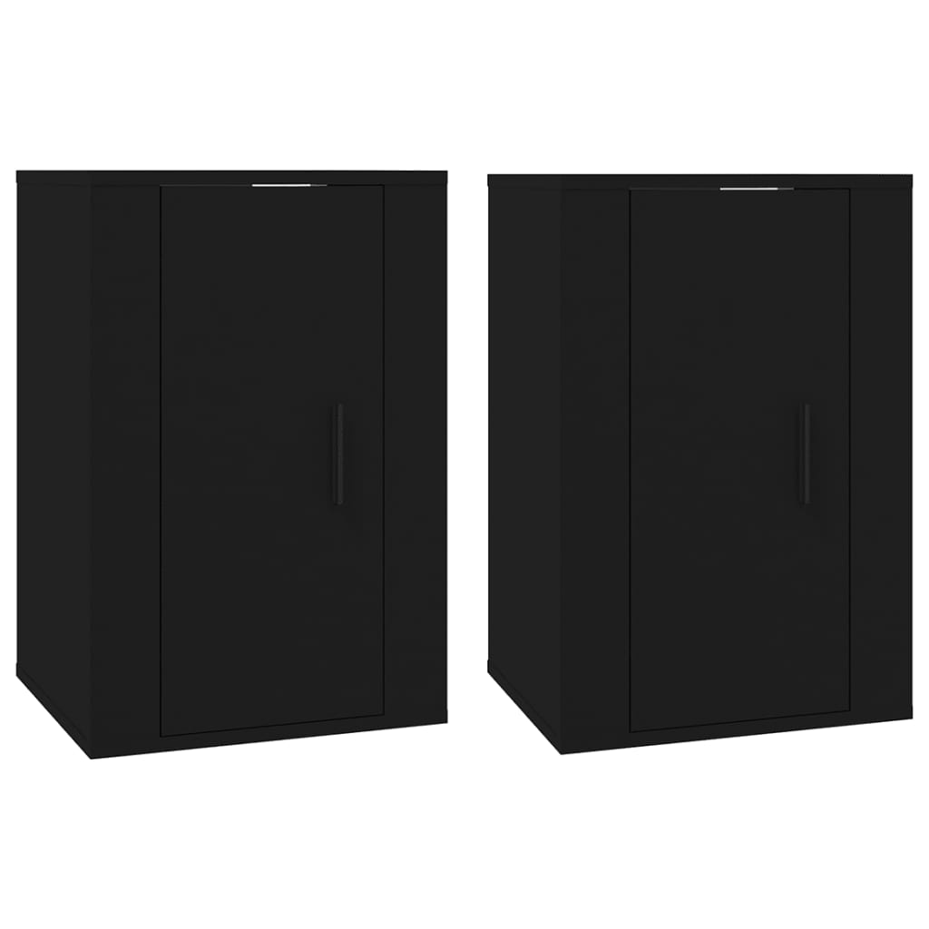 Seinäkiinnitettävät TV-tasot 2 kpl musta 40x34,5x60 cm - Sisustajankoti.fi