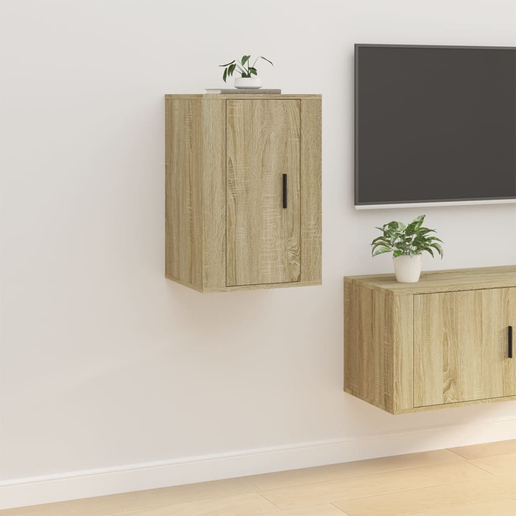 Seinäkiinnitettävät TV-tasot 2 kpl Sonoma-tammi 40x34,5x60 cm - Sisustajankoti.fi