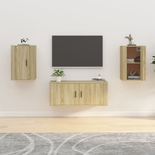 Seinäkiinnitettävät TV-tasot 2 kpl Sonoma-tammi 40x34,5x60 cm - Sisustajankoti.fi