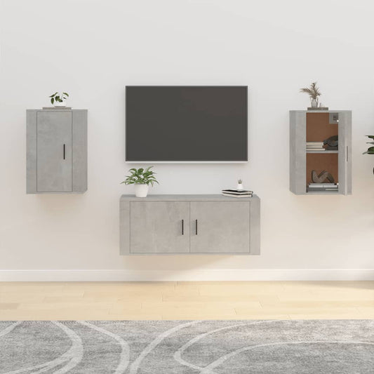 Seinäkiinnitettävät TV-tasot 2 kpl betoninharmaa 40x34,5x60 cm - Sisustajankoti.fi