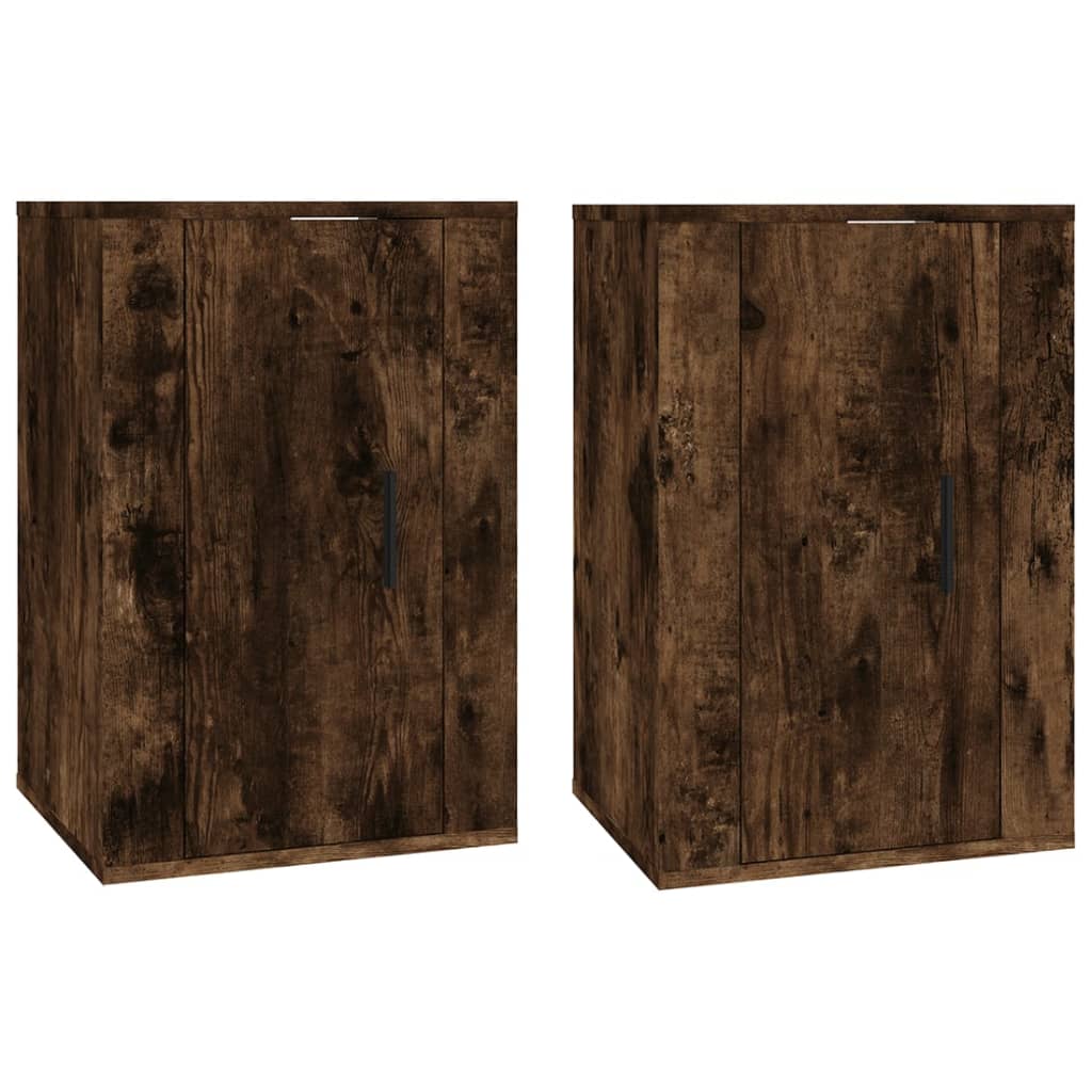 Seinäkiinnitettävät TV-tasot 2 kpl savutammi 40x34,5x60 cm - Sisustajankoti.fi