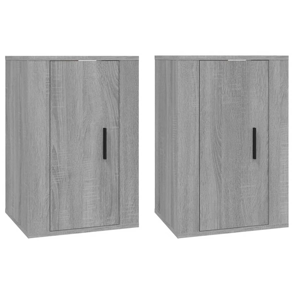 Seinäkiinnitettävät TV-tasot 2 kpl harmaa Sonoma 40x34,5x60 cm - Sisustajankoti.fi