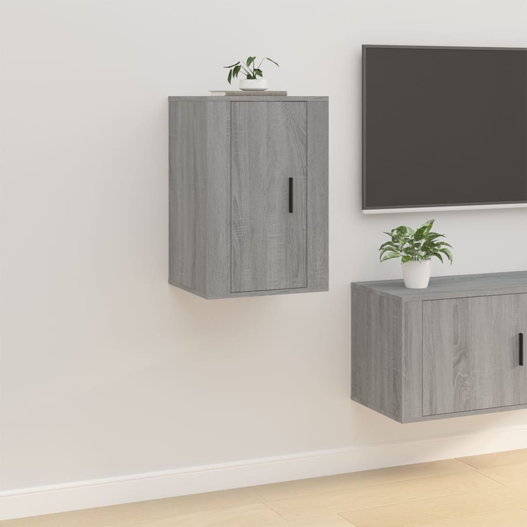 Seinäkiinnitettävät TV-tasot 2 kpl harmaa Sonoma 40x34,5x60 cm - Sisustajankoti.fi