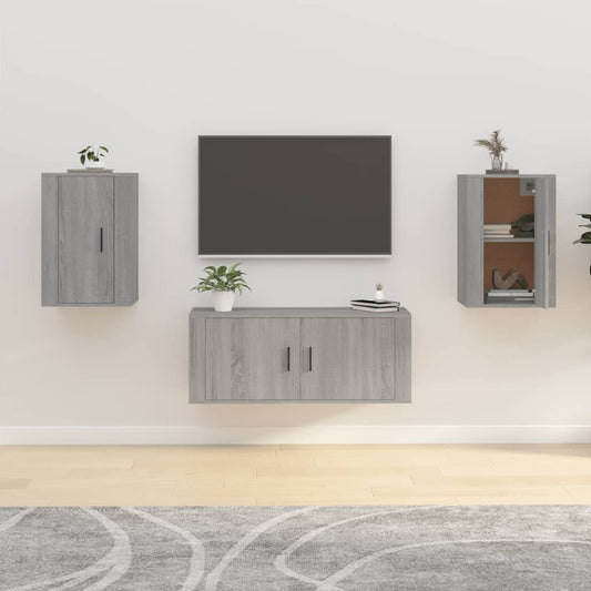 Seinäkiinnitettävät TV-tasot 2 kpl harmaa Sonoma 40x34,5x60 cm - Sisustajankoti.fi