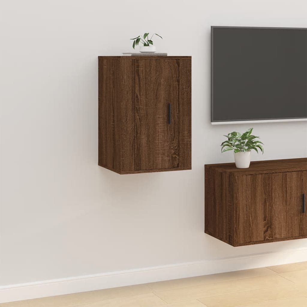 Seinäkiinnitettävät TV-tasot 2 kpl ruskea tammi 40x34,5x60 cm - Sisustajankoti.fi