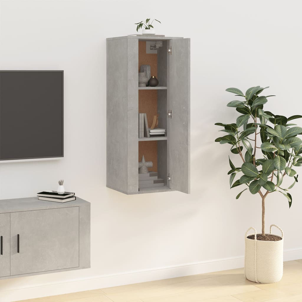 Seinäkiinnitettävä TV-taso betoninharmaa 40x34,5x100 cm - Sisustajankoti.fi