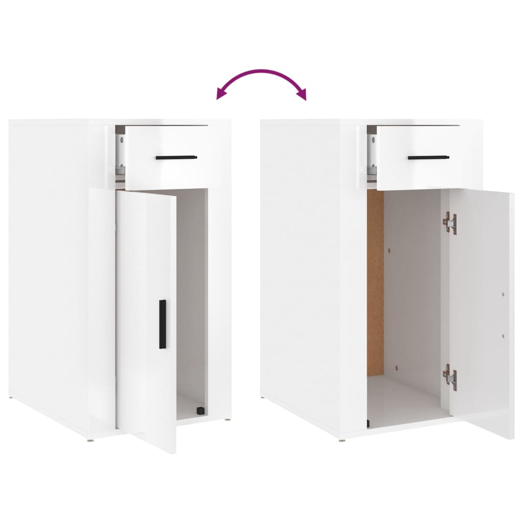 Pöytäkaappi korkeakiilto valkoinen 40x49x75 cm tekninen puu - Sisustajankoti.fi