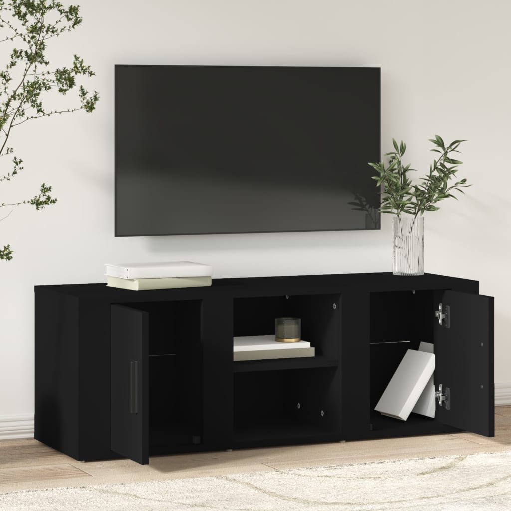 TV-taso musta 100x31,5x35 cm tekninen puu - Sisustajankoti.fi