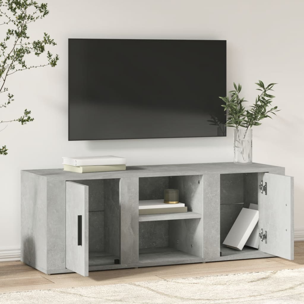 TV-taso betoninharmaa 100x31,5x35 cm tekninen puu - Sisustajankoti.fi