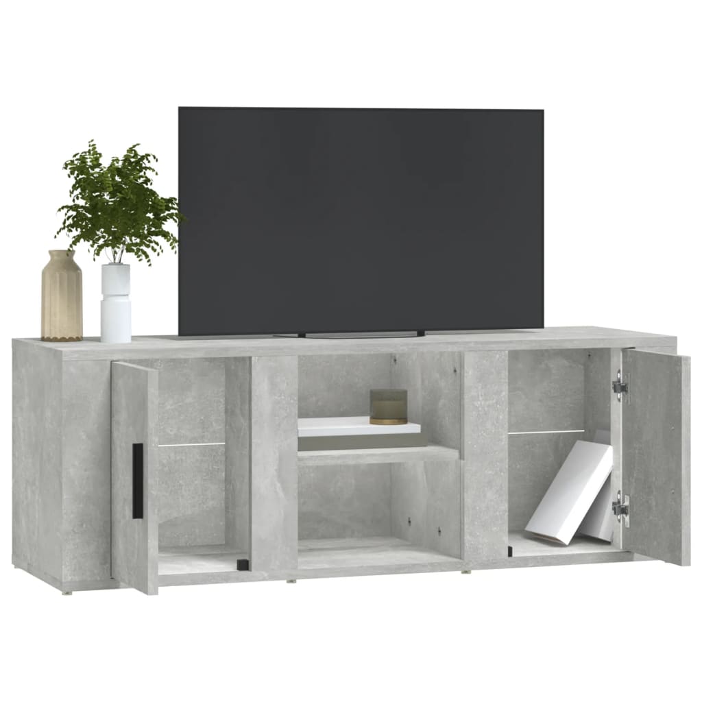 TV-taso betoninharmaa 100x31,5x35 cm tekninen puu - Sisustajankoti.fi