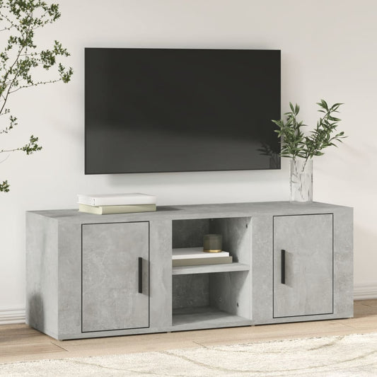 TV-taso betoninharmaa 100x31,5x35 cm tekninen puu - Sisustajankoti.fi