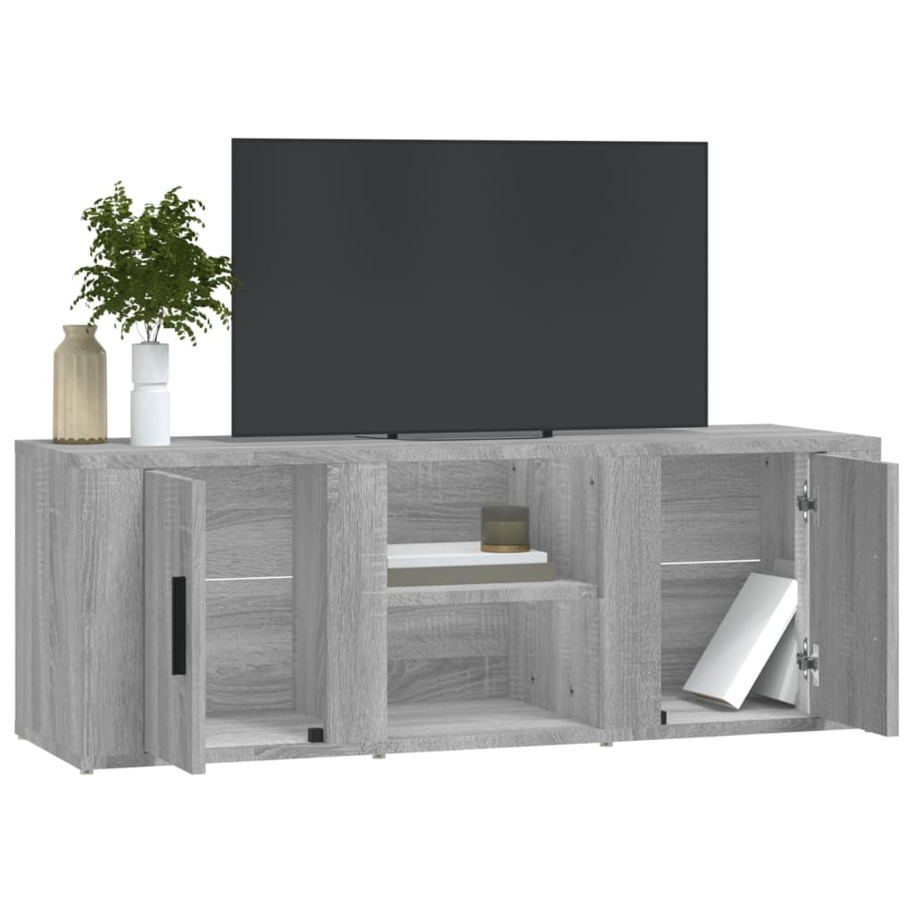 TV-taso harmaa Sonoma 100x31,5x35 cm tekninen puu - Sisustajankoti.fi