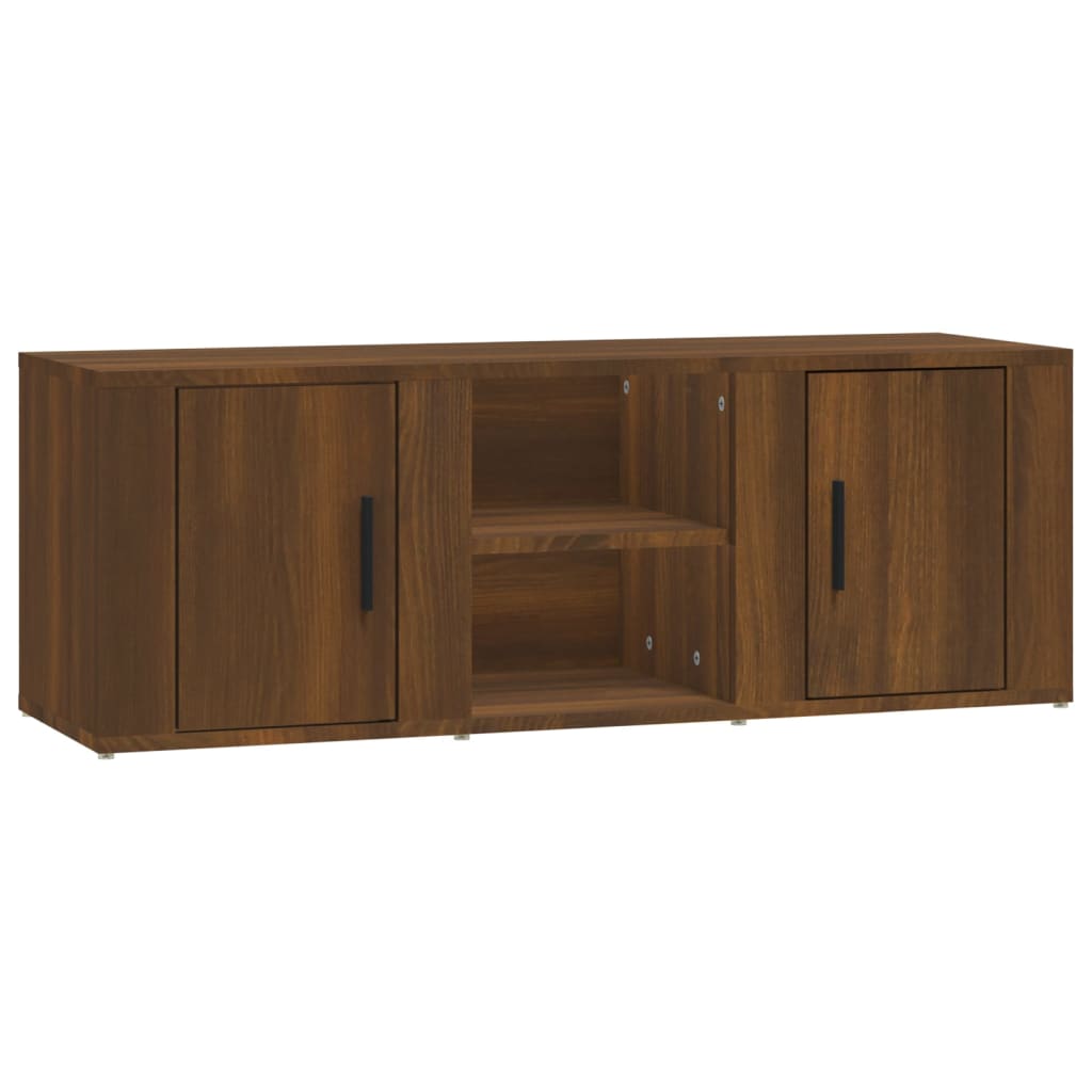 TV-taso ruskea tammi 100x31,5x35 cm tekninen puu - Sisustajankoti.fi