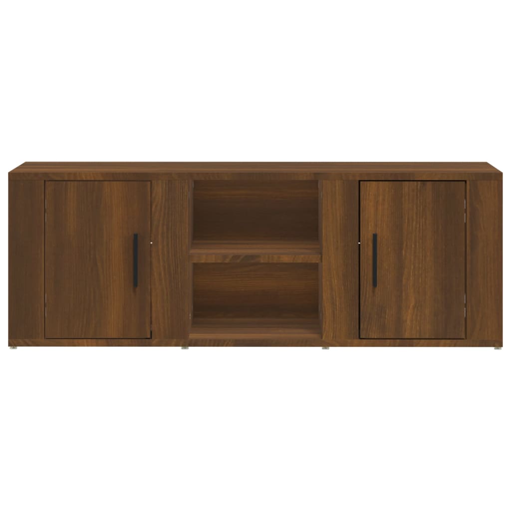 TV-taso ruskea tammi 100x31,5x35 cm tekninen puu - Sisustajankoti.fi