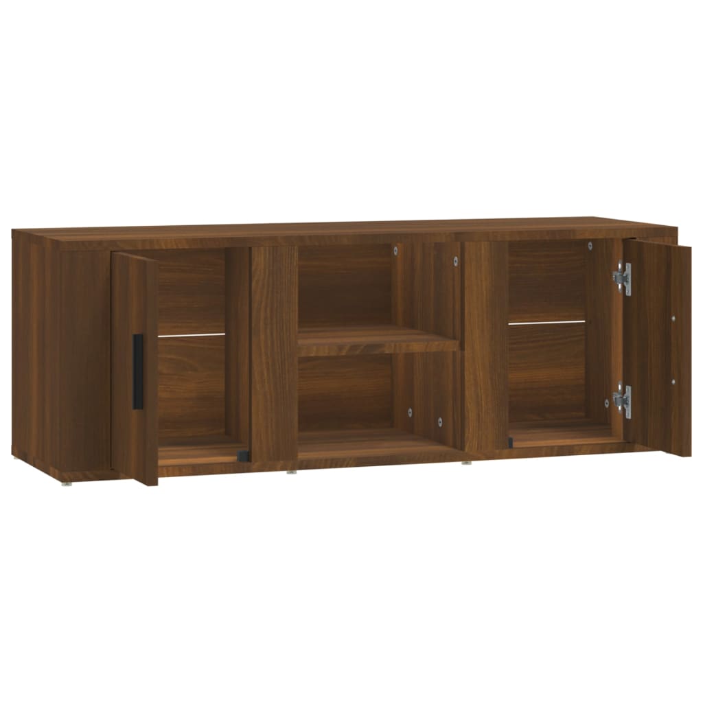 TV-taso ruskea tammi 100x31,5x35 cm tekninen puu - Sisustajankoti.fi