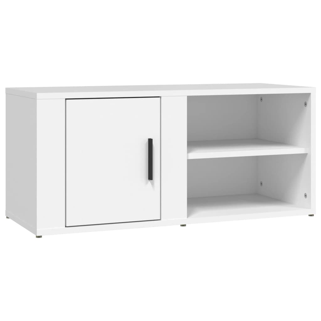 TV-taso valkoinen 80x31,5x36 cm tekninen puu - Sisustajankoti.fi