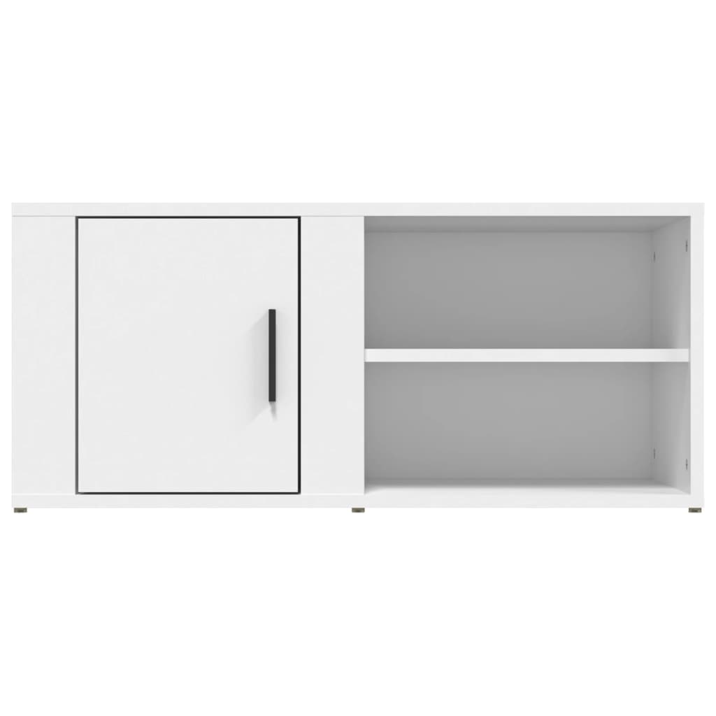 TV-taso valkoinen 80x31,5x36 cm tekninen puu - Sisustajankoti.fi