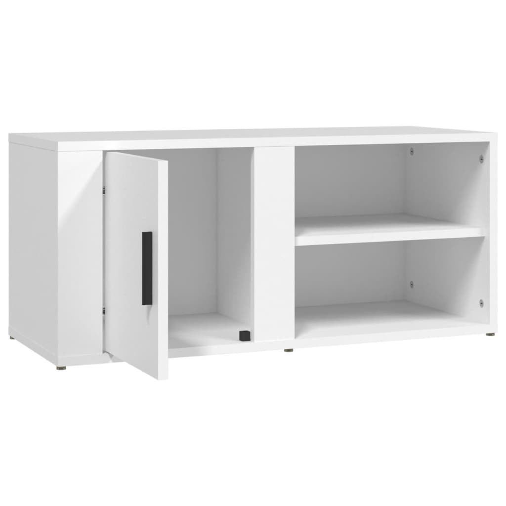 TV-taso valkoinen 80x31,5x36 cm tekninen puu - Sisustajankoti.fi