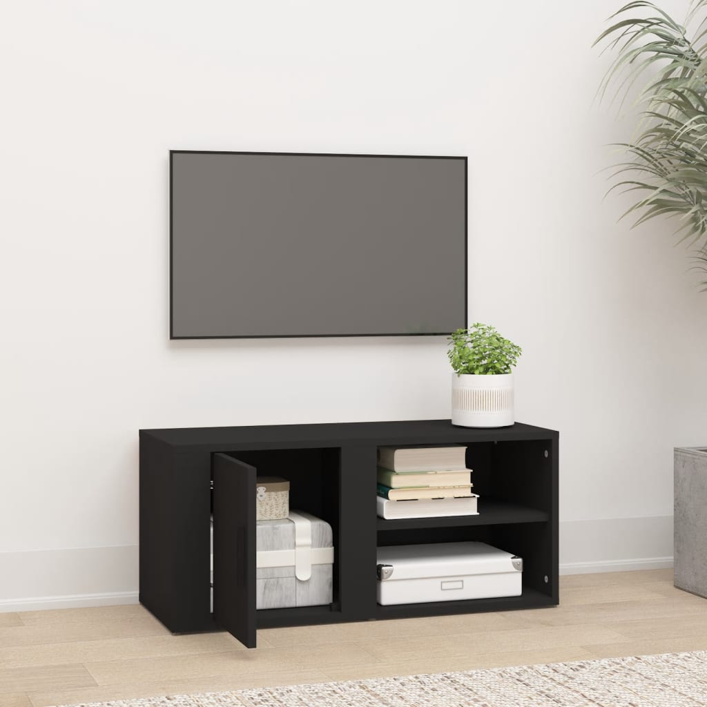 TV-taso musta 80x31,5x36 cm tekninen puu - Sisustajankoti.fi