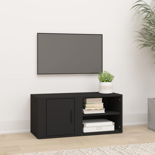 TV-taso musta 80x31,5x36 cm tekninen puu - Sisustajankoti.fi
