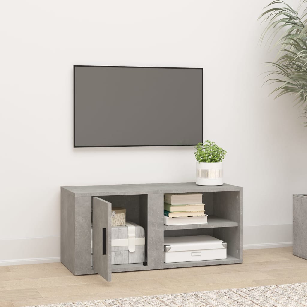 TV-taso betoninharmaa 80x31,5x36 cm tekninen puu - Sisustajankoti.fi