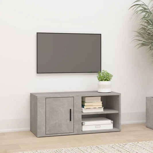 TV-taso betoninharmaa 80x31,5x36 cm tekninen puu - Sisustajankoti.fi