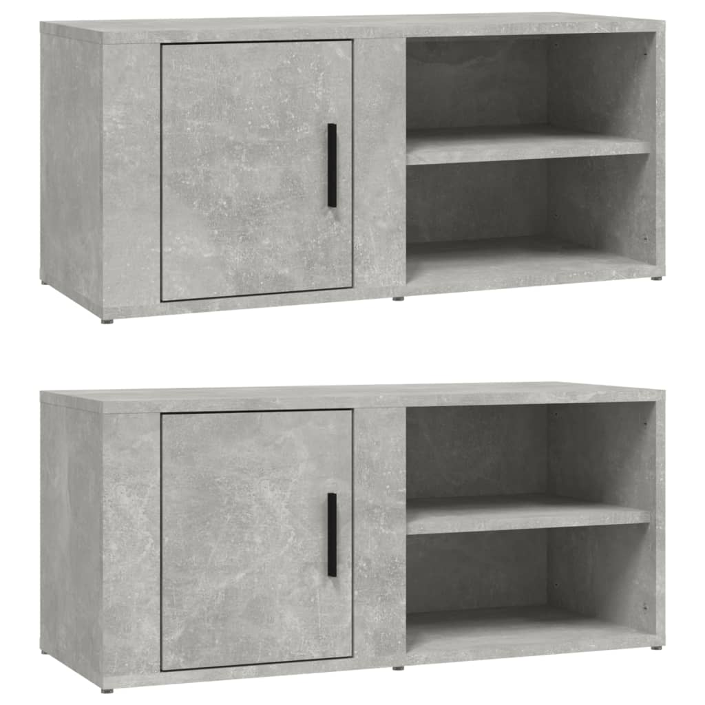 Seinäkaapit 2 kpl betoninharmaa 80x31,5x36 cm tekninen puu - Sisustajankoti.fi
