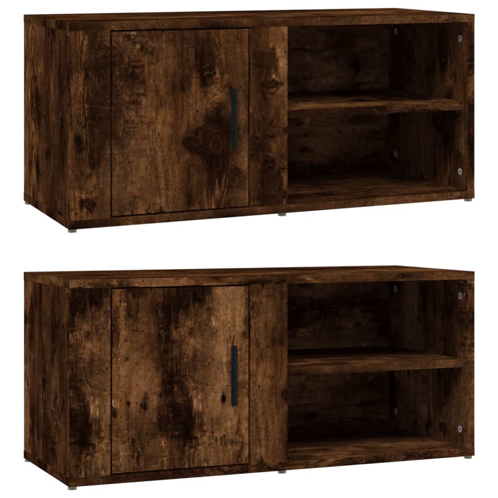TV-kaapit 2 kpl savutammi 80x31,5x36 cm tekninen puu - Sisustajankoti.fi