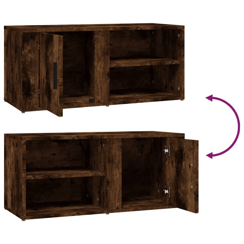 TV-kaapit 2 kpl savutammi 80x31,5x36 cm tekninen puu - Sisustajankoti.fi
